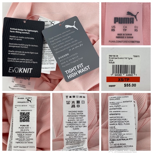 Puma NWT Pink Evostripe Evoknit 7/8 Tights, XS - Picture 16 of 16